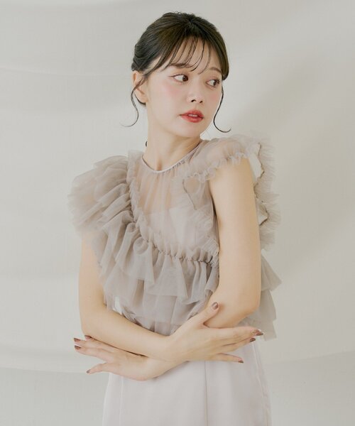 Chico（チコ） ドレス 「SALON by Chico」アシメフリルトップス+キャミ