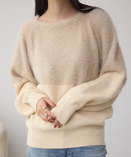 【新品未使用】アパルトモン WISH ドルマンニット ベージュ セール】 【洗える】ソフトウールハイゲージ ドルマンスリーブニット