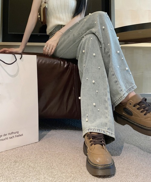 「Jasmine Grandiflorum」 デニムパンツ X-LARGE ブルー レディース_画像5