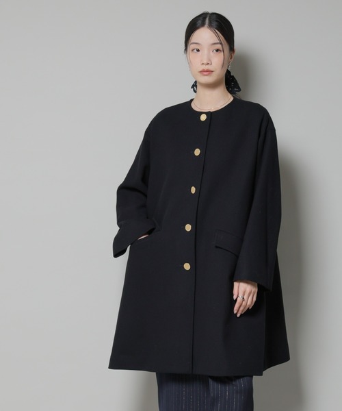 【美品】Traditional Weatherwear ノーカラーコート Traditional Weatherwear（トラディショナル ウェザーウェア） ノー