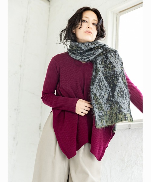 OSMOSIS（オズモーシス） ストール マフラー ダイヤ柄ジャガード