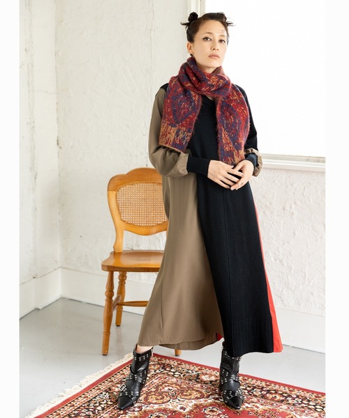 OSMOSIS（オズモーシス） ストール マフラー ダイヤ柄ジャガード