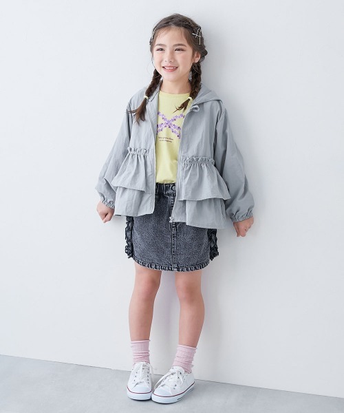 ◆美品◆トラノイ◆袖フリルヴィンテージサテンブルゾン◆グレー◆裾バルーン◆ OZZON フリルワンピース【M】 Cats Rosy Whimsical / JAPAN ジャケット・アウター