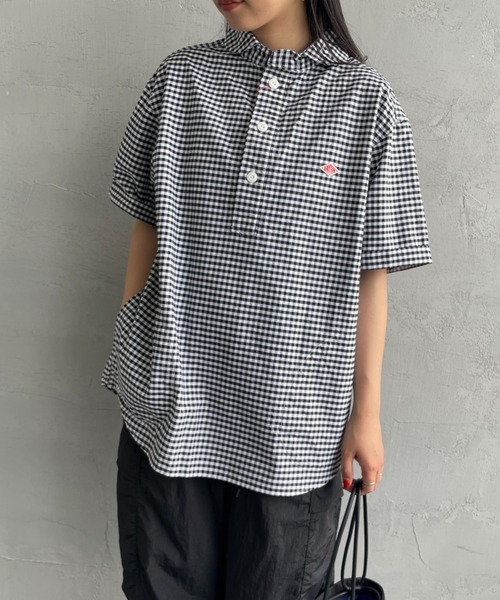 「DANTON」 半袖シャツ 40 サックスブルー レディースの画像