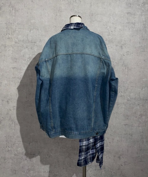 lilful デニムジャケット gジャン 「26年春夏新作」チェックシャツ