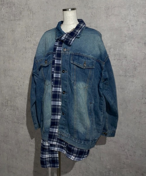 lilful デニムジャケット gジャン 「26年春夏新作」チェックシャツ