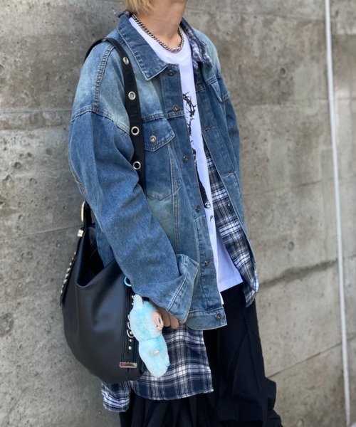 lilful デニムジャケット gジャン 「26年春夏新作」チェックシャツ