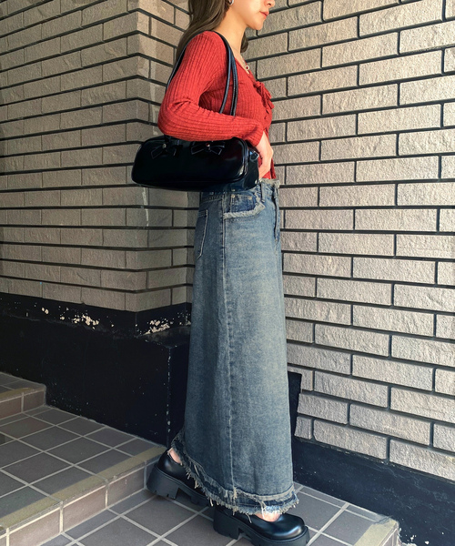 「NANEA」 デニムスカート LARGE インディゴブルー レディース_画像9