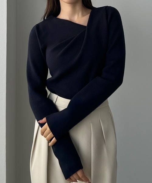 「Louere」 長袖ニット MEDIUM チャコール レディース_画像2
