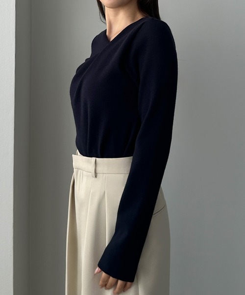 「Louere」 長袖ニット MEDIUM チャコール レディース_画像4