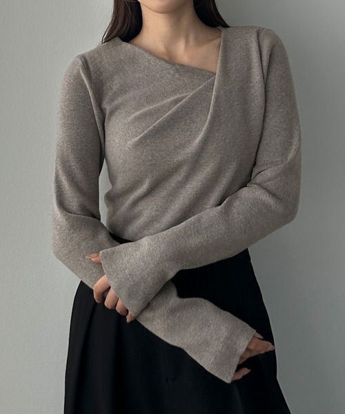 「Louere」 長袖ニット MEDIUM チャコール レディース_画像6