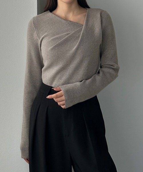 「Louere」 長袖ニット MEDIUM チャコール レディース_画像8