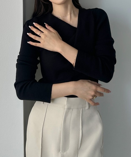 「Louere」 長袖ニット MEDIUM チャコール レディース_画像9