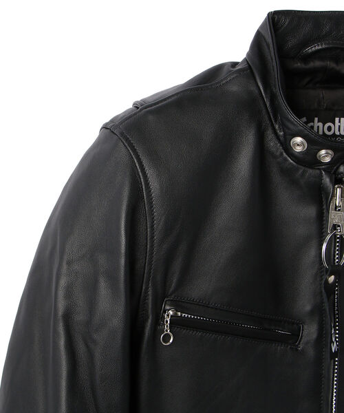 「schott」 レザーブルゾン SMALL ブラック メンズの画像