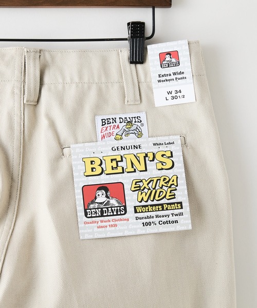 BEN DAVIS 極太 ワイドパンツ 白 W30 フリスコ 美品　ワークパンツ BEN DAVIS（ベンデイビス） エクストラ ワイドパンツ ワークパンツ (T