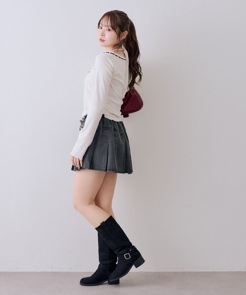 continuer de NICE CLAUP デニムスカート 「SETUP」レースUPミニ