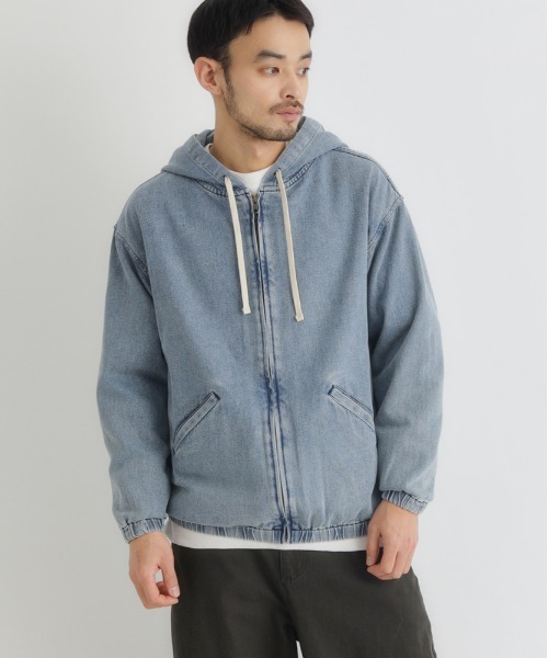 back number パーカー XLサイズ oneroompart BACK NUMBER パーカー 「BACK NUMBER」デニムフルジップパーカー