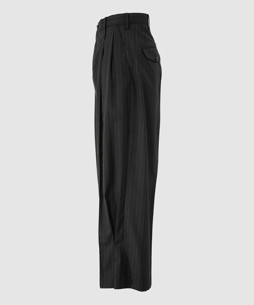 KHOKI（コッキ） パンツ Pleated Stripe Summer Wool Pants メンズ