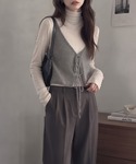 ベスト ジレ 前後着用可能 ルーズニットビスチ...の詳細画像3