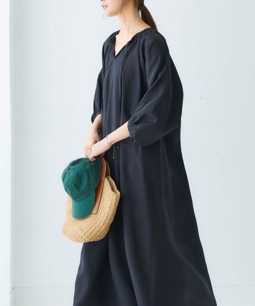 「nissen」 長袖ワンピース LL ベージュ レディース_画像5