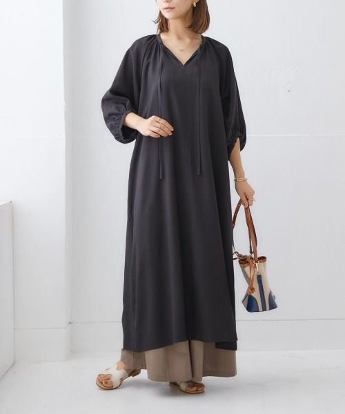 「nissen」 長袖ワンピース LL ベージュ レディース_画像7