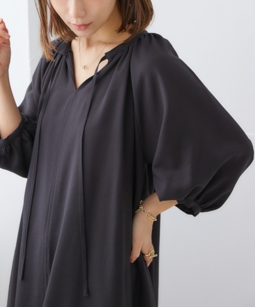 「nissen」 長袖ワンピース LL ベージュ レディース_画像8