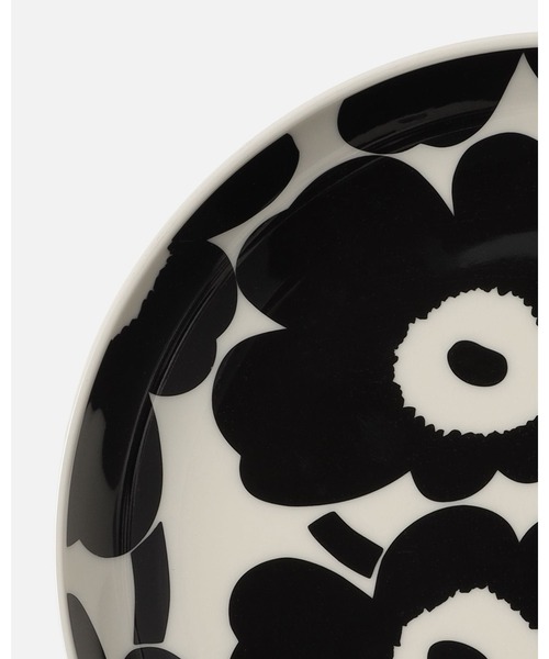 marimekko 黒と白の円形模様皿3枚セット marimekko（マリメッコ） 食器 Unikko / Deep plate 20，5cm
