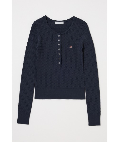 MOUSSY（マウジー） ニット セーター HENRY NECK CABLE ニットトップス