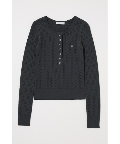 MOUSSY（マウジー） tシャツ HENRY NECK CABLE ニットトップス