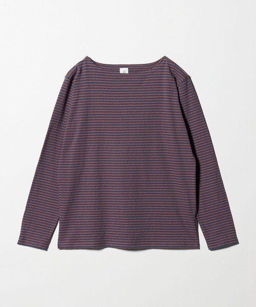 新品タグ付【ROKU ロク】ボーダーカットソー　長袖　ネイビー　今期完売品 6 tシャツ 「6(ROKU)」コットン ボーダー ボートネック カットソー