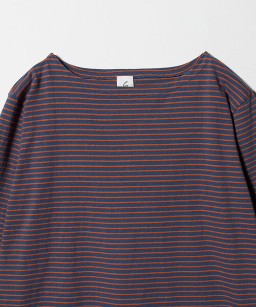 6 tシャツ 「6(ROKU)」コットン ボーダー ボートネック カットソー