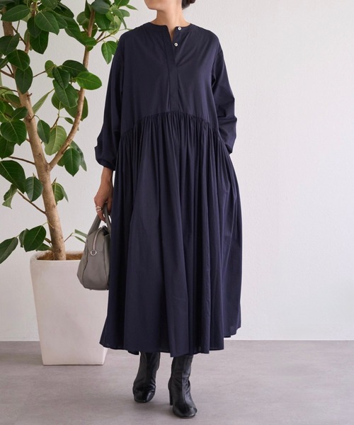 「BEARDSLEY」 長袖ワンピース 0 グリーン レディースの画像