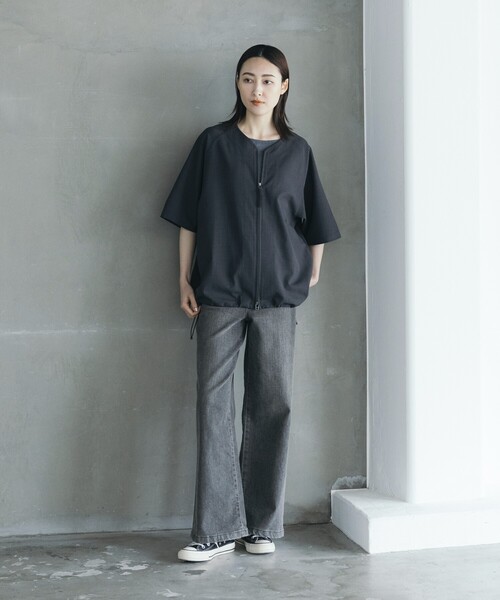 「FREAK'S STORE」 半袖シャツ SMALL チャコールグレー メンズ_画像2