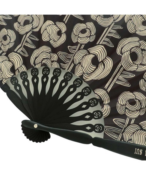 【極美品】アナスイ　ANNA SUI 扇子 箱付き ANNA SUI（アナスイ） 扇子 うちわ 収納ケース付き扇子（ローズ