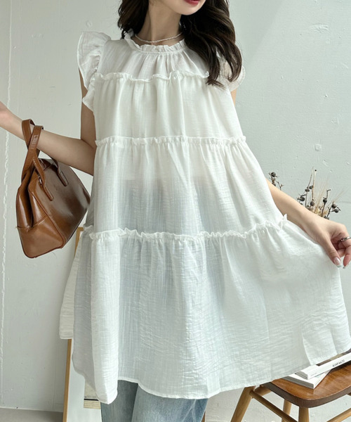 Ada. ワンピース 肩フリル ティアード ミニワンピ : ZOZOTOWN Yahoo!店