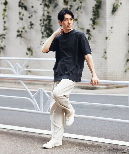 「LOOPWHEELER」 半袖Tシャツ MEDIUM ブラック系その他 メンズ_画像2
