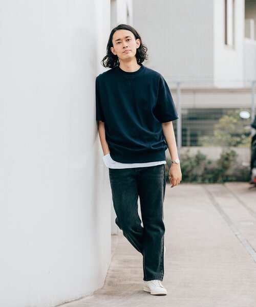 「LOOPWHEELER」 半袖Tシャツ MEDIUM ブラック系その他 メンズ_画像8