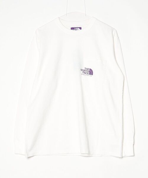 「THE NORTH FACE PURPLE LABEL」 ワンポイント長袖Tシャツ S ホワイト メンズ