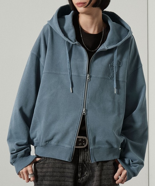 Alfred Alex」 ジップアップパーカー M チャコール メンズ : ZOZOTOWN