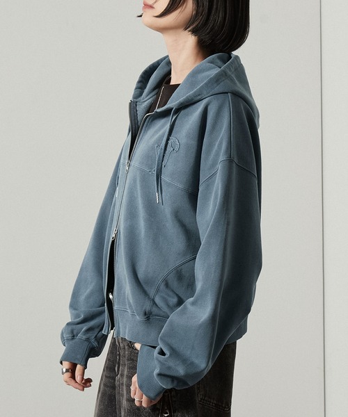 Alfred Alex」 ジップアップパーカー M チャコール メンズ : ZOZOTOWN