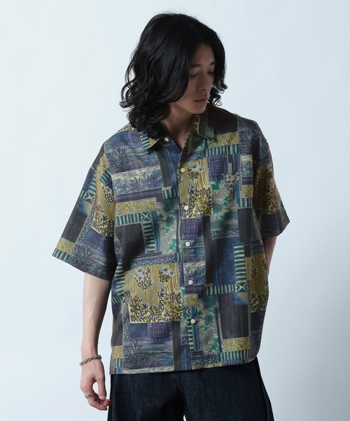 RAGEBLUE（レイジブルー） シャツ Sheer Pattern Print Shirt/スカシ総