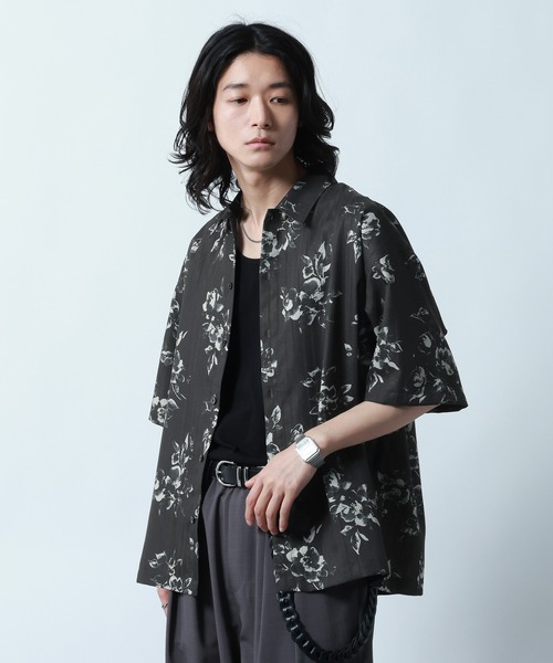 RAGEBLUE（レイジブルー） シャツ 半袖 Sheer Pattern Print Shirt
