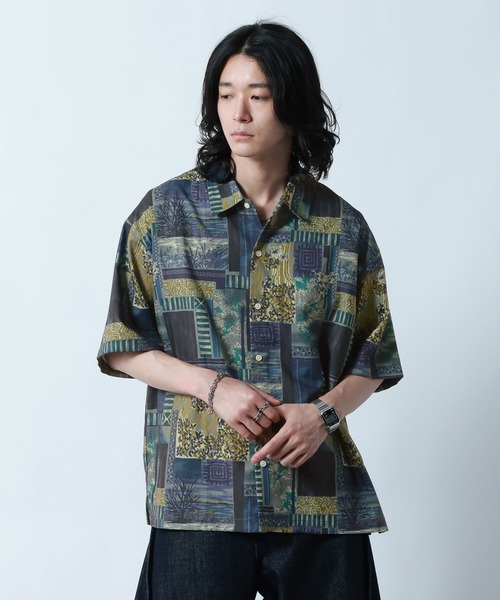 RAGEBLUE（レイジブルー） シャツ 半袖 Sheer Pattern Print Shirt