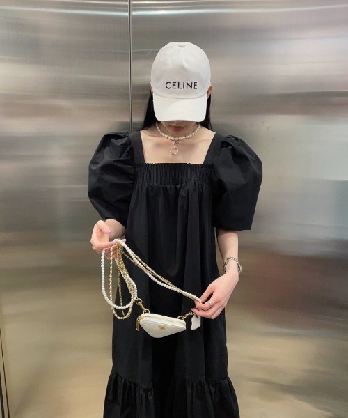 Na+H パフスリーブワンピース FAVORITO ワンピース パフスリーブスクエアネックワンピース