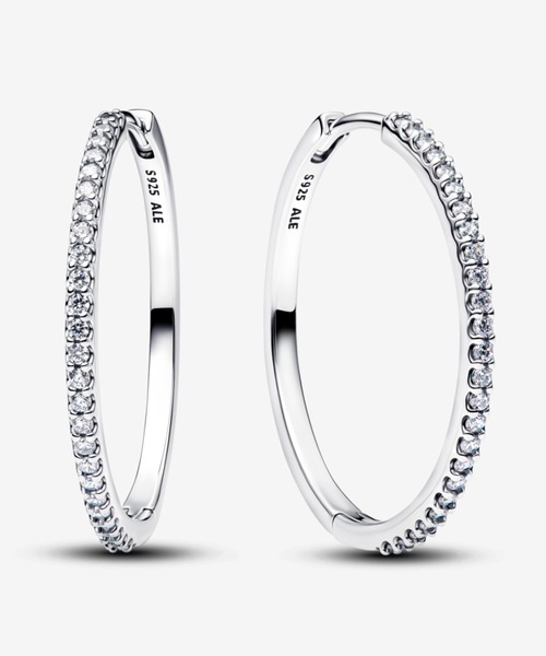 PANDORA（パンドラ） ピアス スパークリング シルバー ミニ フープ 