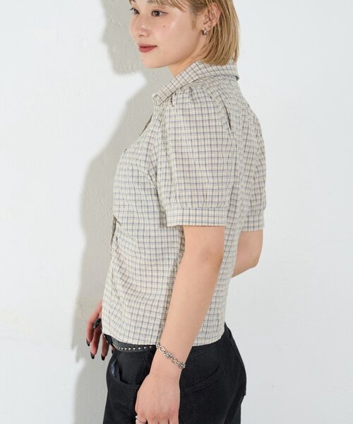 「WHO'S WHO gallery」 半袖シャツ FREE アイボリー レディース_画像7