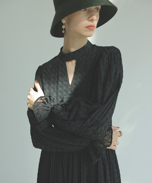「EIMY ISTOIRE」 長袖ワンピース M ベージュ レディース_画像6