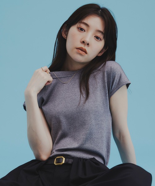ニット セーター 「新定番｜大人気」パレスフレンチニット｜夏服/半袖/オフィスカジュアル/ウォッシャブル/接触冷感/吸湿/防シワ/フレンチスリーブ | UNITED TOKYO | 02