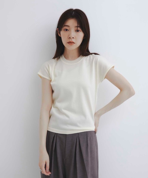 ニット セーター 「新定番｜大人気」パレスフレンチニット｜夏服/半袖/オフィスカジュアル/ウォッシャブル/接触冷感/吸湿/防シワ/フレンチスリーブ | UNITED TOKYO | 19