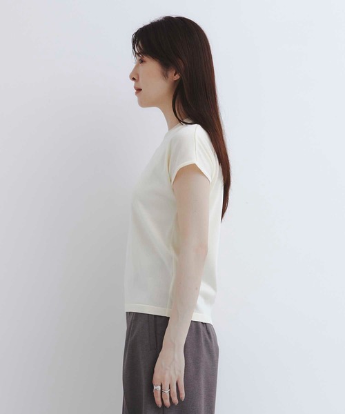 ニット セーター 「新定番｜大人気」パレスフレンチニット｜夏服/半袖/オフィスカジュアル/ウォッシャブル/接触冷感/吸湿/防シワ/フレンチスリーブ | UNITED TOKYO | 21